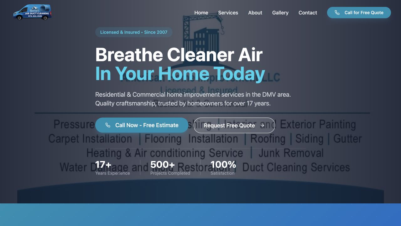 American Home Improvement LLC website preview